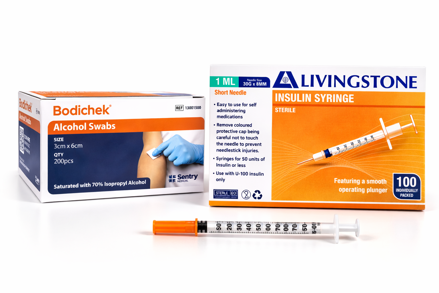 Syringe and Alcohol Wipes Bundle