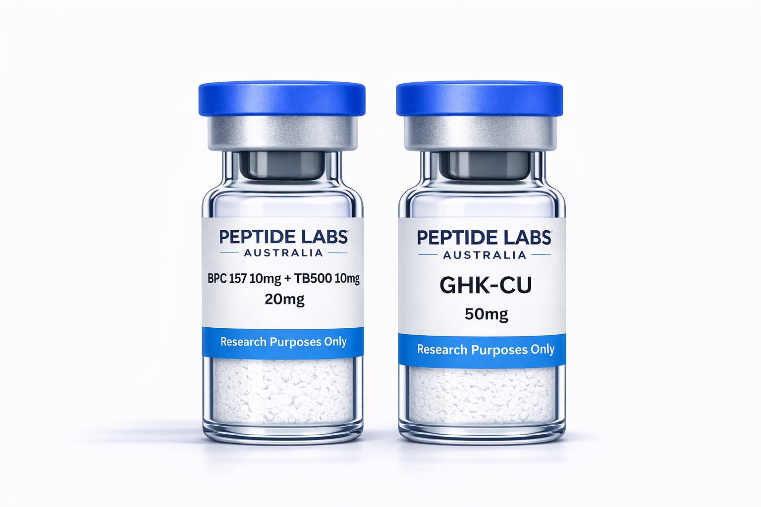'GLOW BUNDLE' BPC-157/TB-500 Blend 20mg + GHKCU 50mg
